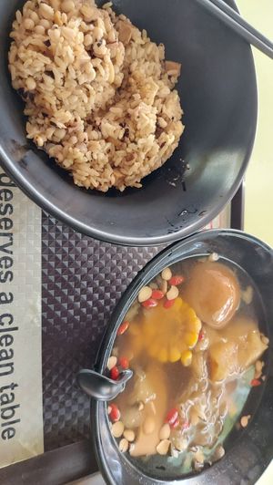 Bean rice + Apple soup at Jeun VirtueFarm in Central Singapore