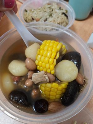 Water chestnut mushroom red date soup ~ 19/2/24 at Jeun VirtueFarm in Central Singapore