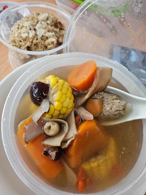 Si Shen Soup with Yam Rice ~ 6/3/24 at Jeun VirtueFarm in Central Singapore