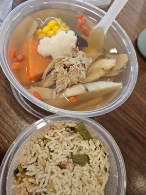4 God's Soup with long bean rice ~8/5/24 at Jeun VirtueFarm in Central Singapore