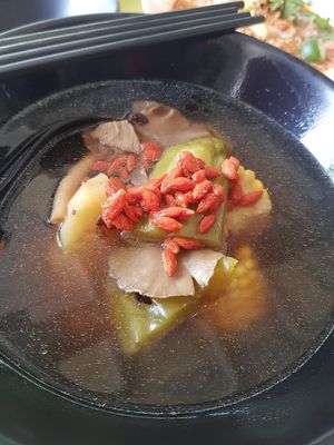 Bitter gourd pineapple soup at Jeun VirtueFarm in Central Singapore