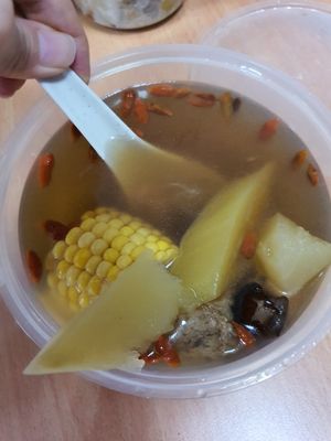 Green Papaya, Sea Coconut and Lily Bulb Soup ~   Circuit Breaker Period Phrase 1 at Jeun VirtueFarm in Central Singapore