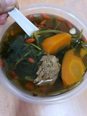 Watercress , Sweet & Bitter Almond Soup ~ Circuit Breaker Period Phrase 1 at Jeun VirtueFarm in Central Singapore