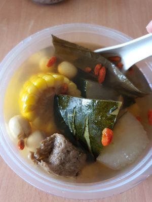 Winter melon, Bai zhu, Lotus leaf & Lotus seed & Chinese Yam soup ~ Circuit Breaker Period Phrase 2 at Jeun VirtueFarm in Central Singapore