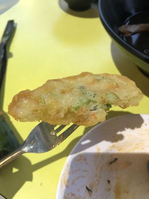 veggie pancake $1 at Su Shi Jia Xiang Wei 素食家乡味 in Central Singapore