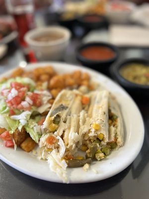 Vegan tamales!  at Tia Betty Blue's in Albuquerque