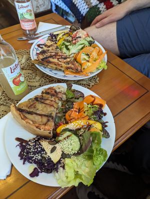 Börek, quiche with salad at Nasch in Hamburg