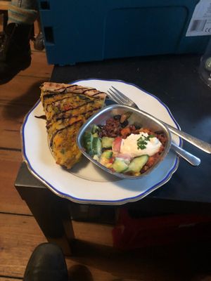 Mhhh best quiche and salads!  at Nasch in Hamburg