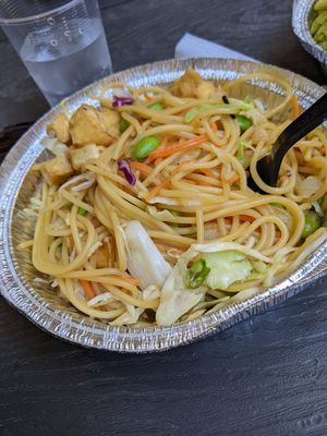 Terriyaki noodles with added tofu at Twisted  Noodle Cafe in St George