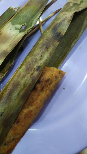 otah - spicy BBQ faux fish at San De Vegetarian - Vari Nice in North Singapore