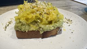 Gut Loving avo toast with kimchi  at Nutrition Republic in Goodwood