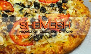 TLV Pizza - Fresh tomato, black olives, mushrooms & feta at Shemesh Pizza in Caulfield