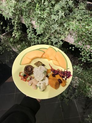 Plant based whole food plate at The Green Room in Gothenburg