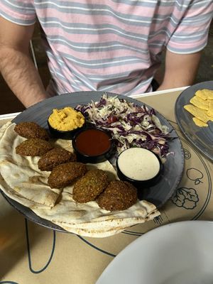 Falafel platter  at Mama Tierra in Athens
