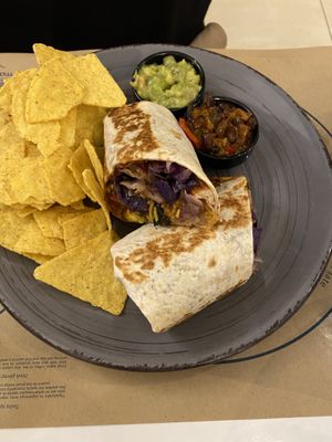 Burrito with nachos  at Mama Tierra in Athens