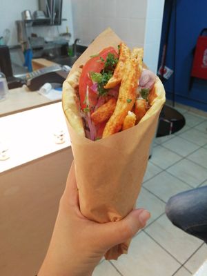 Both Greek and Indian gyros are absolutely delicious at Mama Tierra in Athens