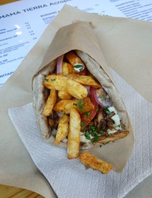 Mushroom Gyros at Mama Tierra in Athens