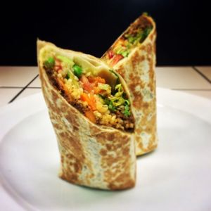 Vegan burrito at Mama Tierra in Athens