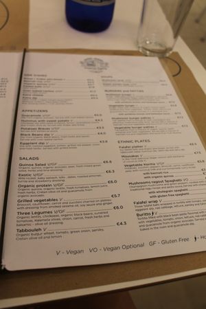all vegan menu at Mama Tierra in Athens