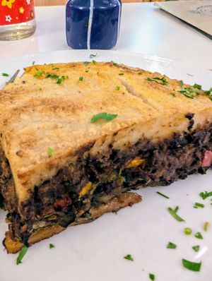 The moussaka - very filling at Mama Tierra in Athens