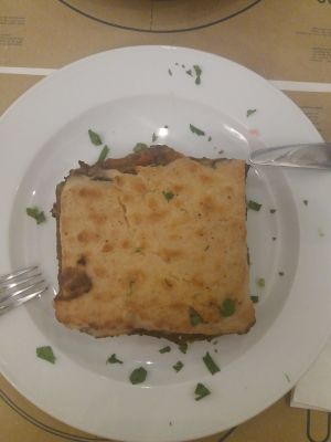 Mousakka at Mama Tierra in Athens