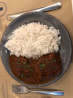 Soutzoukakia - eggplant in a ragout at Mama Tierra in Athens