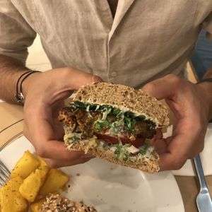 Vegan greek kebab! at Mama Tierra in Athens