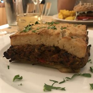 Vegan moussaka at Mama Tierra in Athens