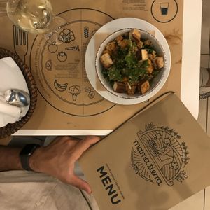 The menu  at Mama Tierra in Athens