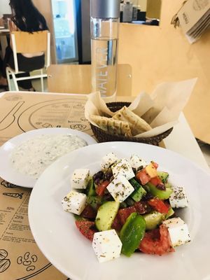 Greek Salad and Tzatziki at Mama Tierra in Athens