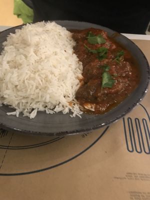 Eggplant/ veggie balls (can’t remember the name in Greek) and rice at Mama Tierra in Athens