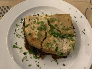 Mousaka at Mama Tierra in Athens