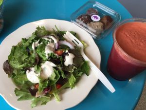Southwest salad w/cashew ranch, plus coconut balls!   at The Herd Juicery in Long Branch