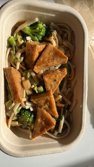 Crispy Tofu on Udon’s noodles… deliciouss  at Lafafi in Vienna