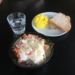 Vegan ramen. at Cargo Coffee and Kitchen in Helsinki