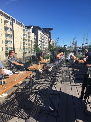Roof terrace at Cargo Coffee and Kitchen in Helsinki
