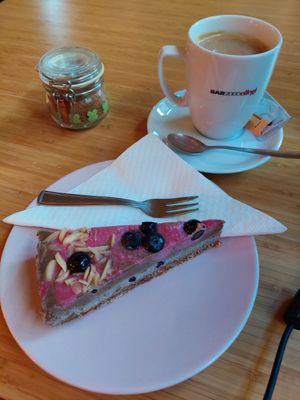 Delicious raw cake at Priroda i Drustvo in Rijeka