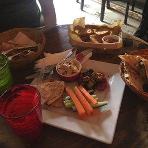 quesadillas, hummus dip & crisps at Jah Ruulz in St Julians