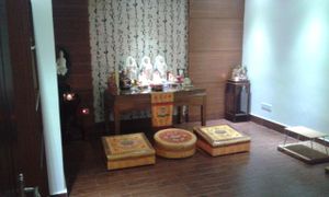 Small shrine at the back of the restaurant at Heshan Vegetarian in Zengcheng