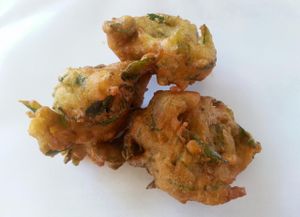 The famous and best seller Basil Fritter. Basil the main ingredient is 100% home grown organic. at Home Grown Vegetarian Food Stall in Coolalinga