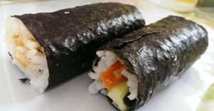 Vegetarian sushi with Avocado or ginger flavor at Home Grown Vegetarian Food Stall in Coolalinga