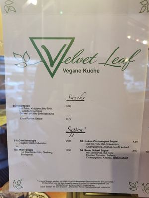 Karte at Velvet Leaf in Berlin