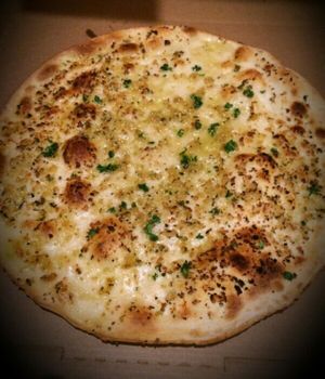 Vegan garlic pizza at Let's Do Pizza in Adelaide