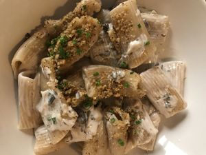 Penne vegan at Teresa Carles Cocina Vegetariana in Barcelona