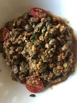 Bolognesa beans at Teresa Carles Cocina Vegetariana in Barcelona