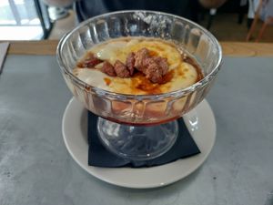 Caramelized figs and almonds! at Teresa Carles Cocina Vegetariana in Barcelona