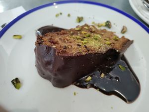 Delicious cake at Teresa Carles Cocina Vegetariana in Barcelona