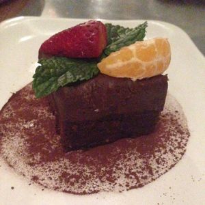 The chocolate cake at Teresa Carles Cocina Vegetariana in Barcelona