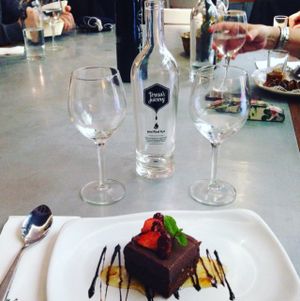 vegan chocolate cake :) at Teresa Carles Cocina Vegetariana in Barcelona