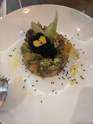 Avocado and Mango Tartare at Teresa Carles Cocina Vegetariana in Barcelona